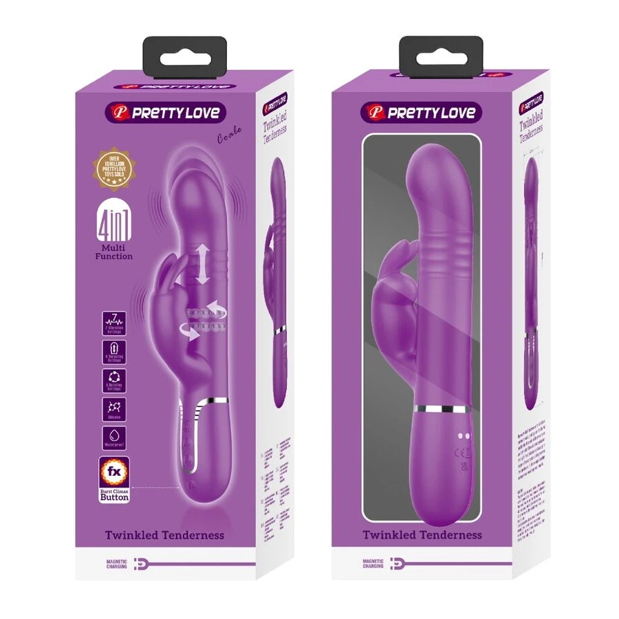 PRETTY LOVE - COALE 4 IN 1 MULTIFUNCTION RABBIT VIBRATOR  PURPLE